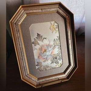 Vintage Lin-Art Chokin | Framed Gilded Peonies | Collectible Wall Art